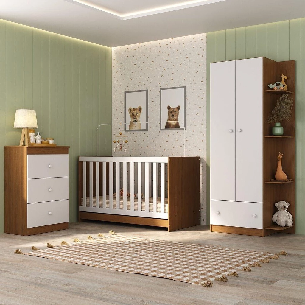Quarto Infantil Completo com Colchão Incluso Doce de Leite MP4238