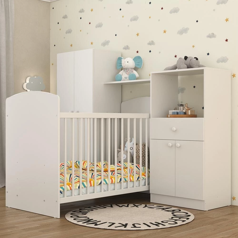 Quarto de Bebê Completo com Berço Guarda-roupa e Cômoda 2869.010